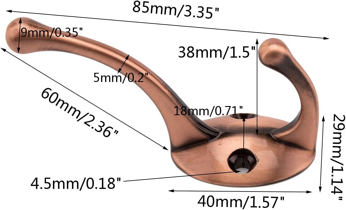 Bathroom Coat Hooks, Decorative Hanger Rack for Hanging Towel,Jacket,Handbag,Scarf,Keys,Solid Wall Mounted Home Kitchen Garage Closet Storage & Organization Hardware Accessories 10PC (Copper)