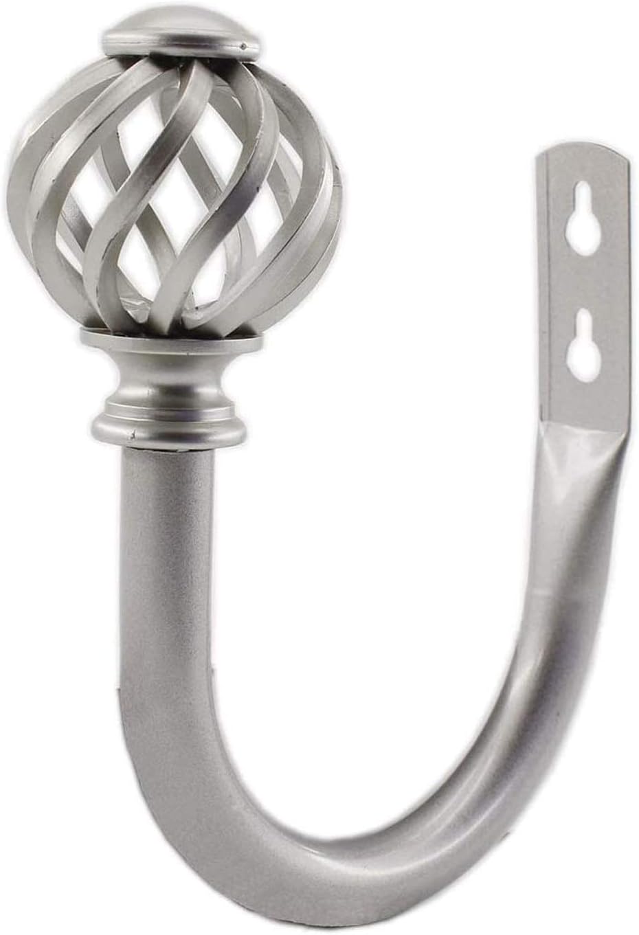 2 Pack Curtain Holdbacks, U Shaped Wall Mounted Curtain Tieback Hooks Drapery Tiebacks Decorative Curtain Hooks Window Treatment Holdbacks Hardware for Home Decor (Silver)