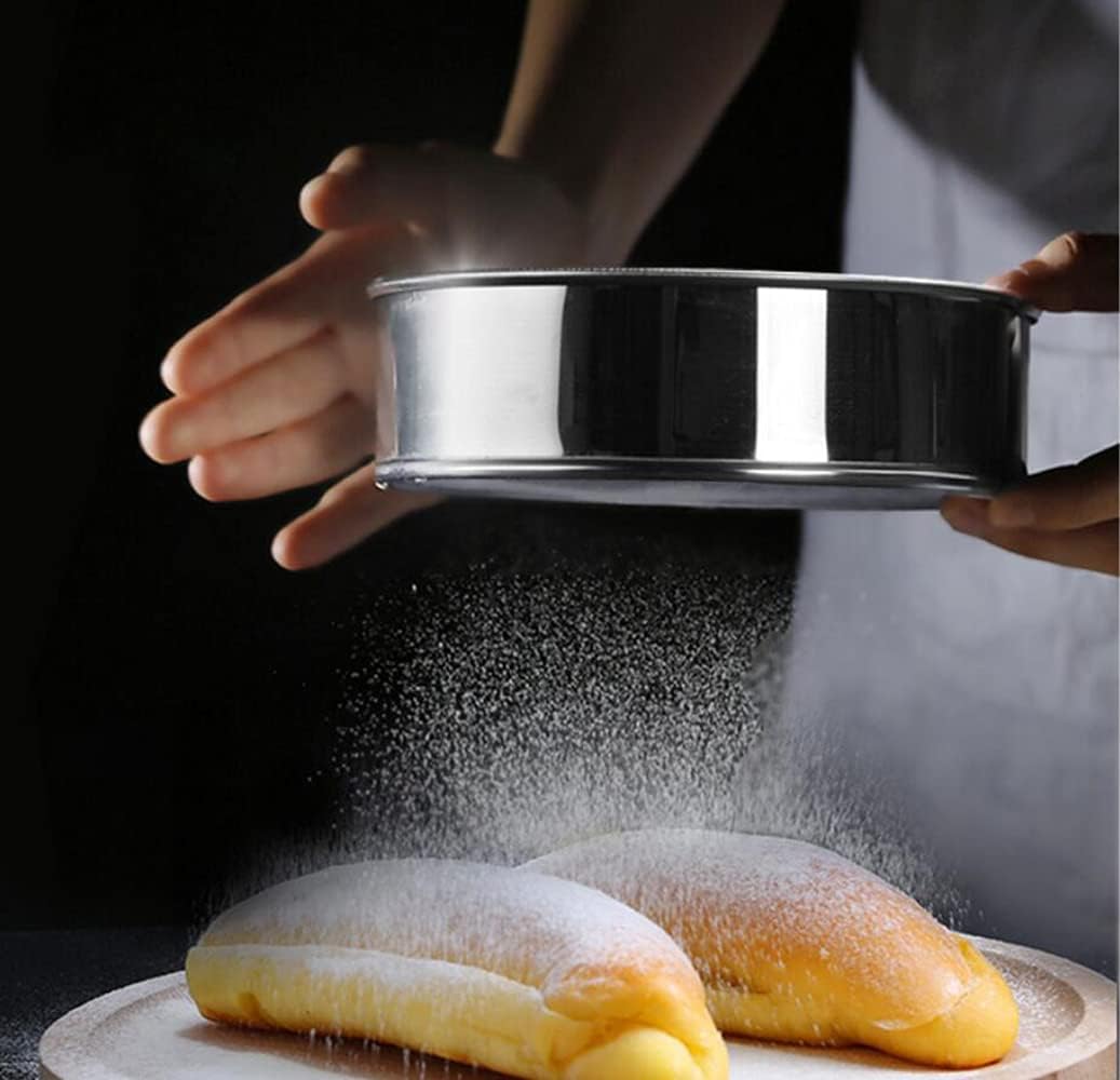6 Inch Small Tamis, 18/8 60 Mini Fine Mesh Flour Sieve Flour Sifter Round Stainless Steel Flour Sieve