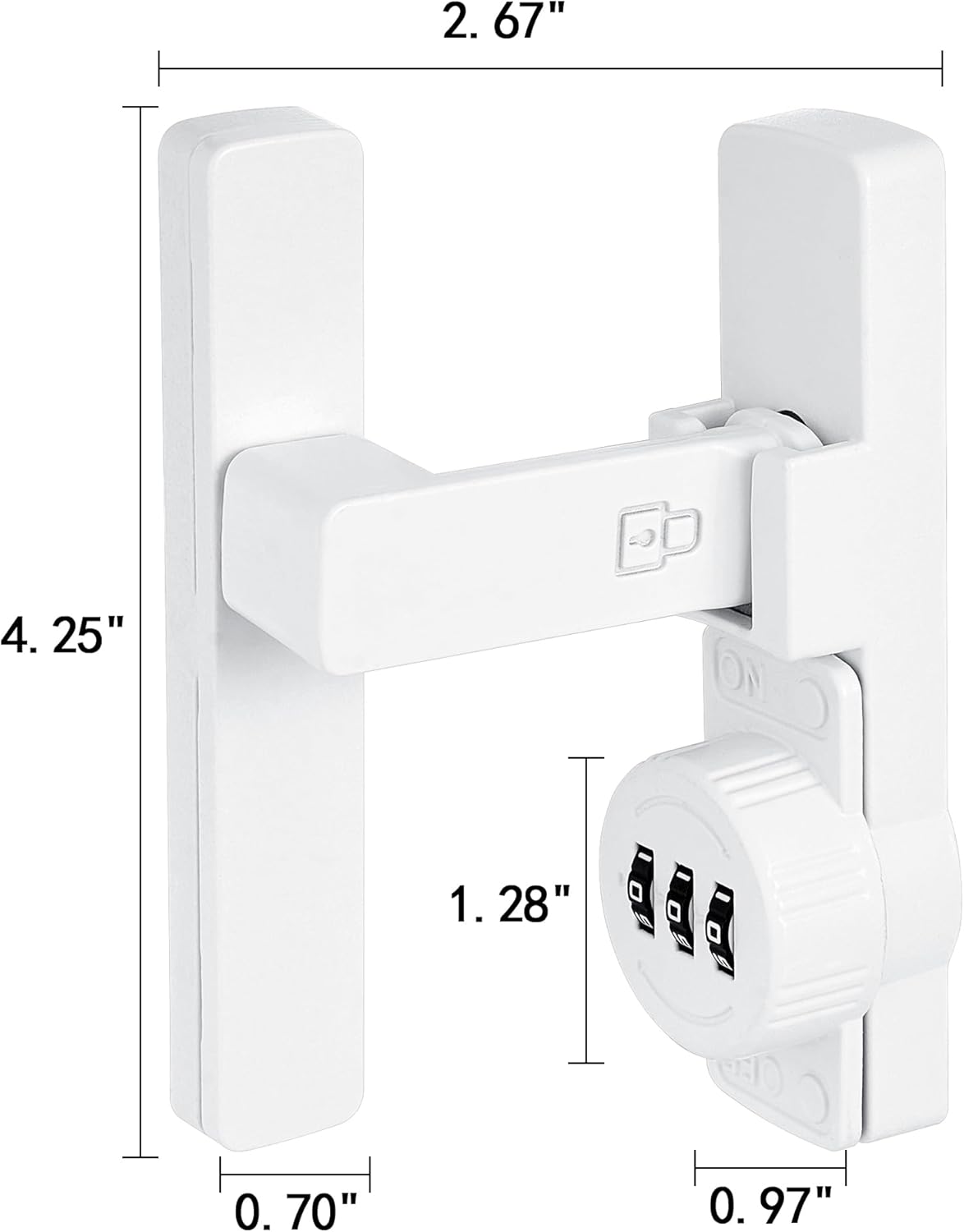 White 90 Degree Barn Door Lock,Mechanical Password Lock,Flip Latch with Combination,3 Digit Password Keyless,Protect Privacy,for Barn Door,Windows,Garden,Cabinets,Bathroom,and Sliding Door  90  90
