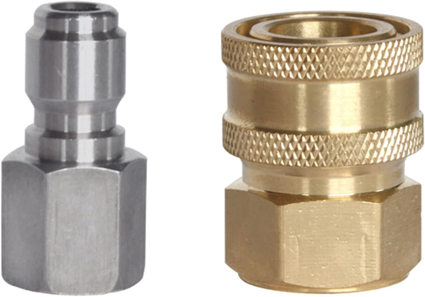 2 Pcs Pressure Washer Adapter 3/8 1/4 Inch Quick Connect Fittings Stainless Steel Pressure Washer Fittings Easy To Use Garden Hose To Pressure Washer Adapter 3/8 1/4 Quick Connect Converter