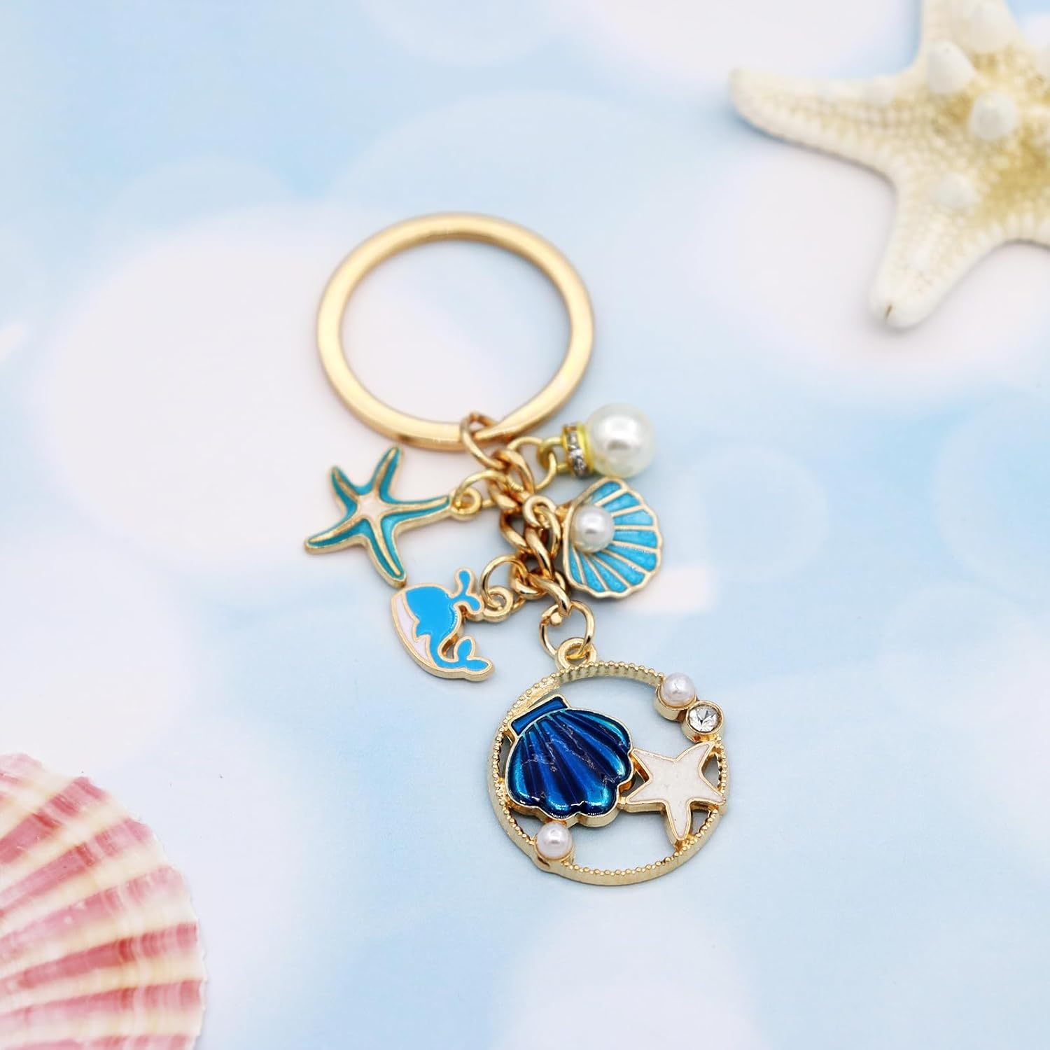 Ocean Keychain Adorable Sea Animal Charms Perfect for Beach Lovers, Travel Enthusiast Ideal for Backpacks
