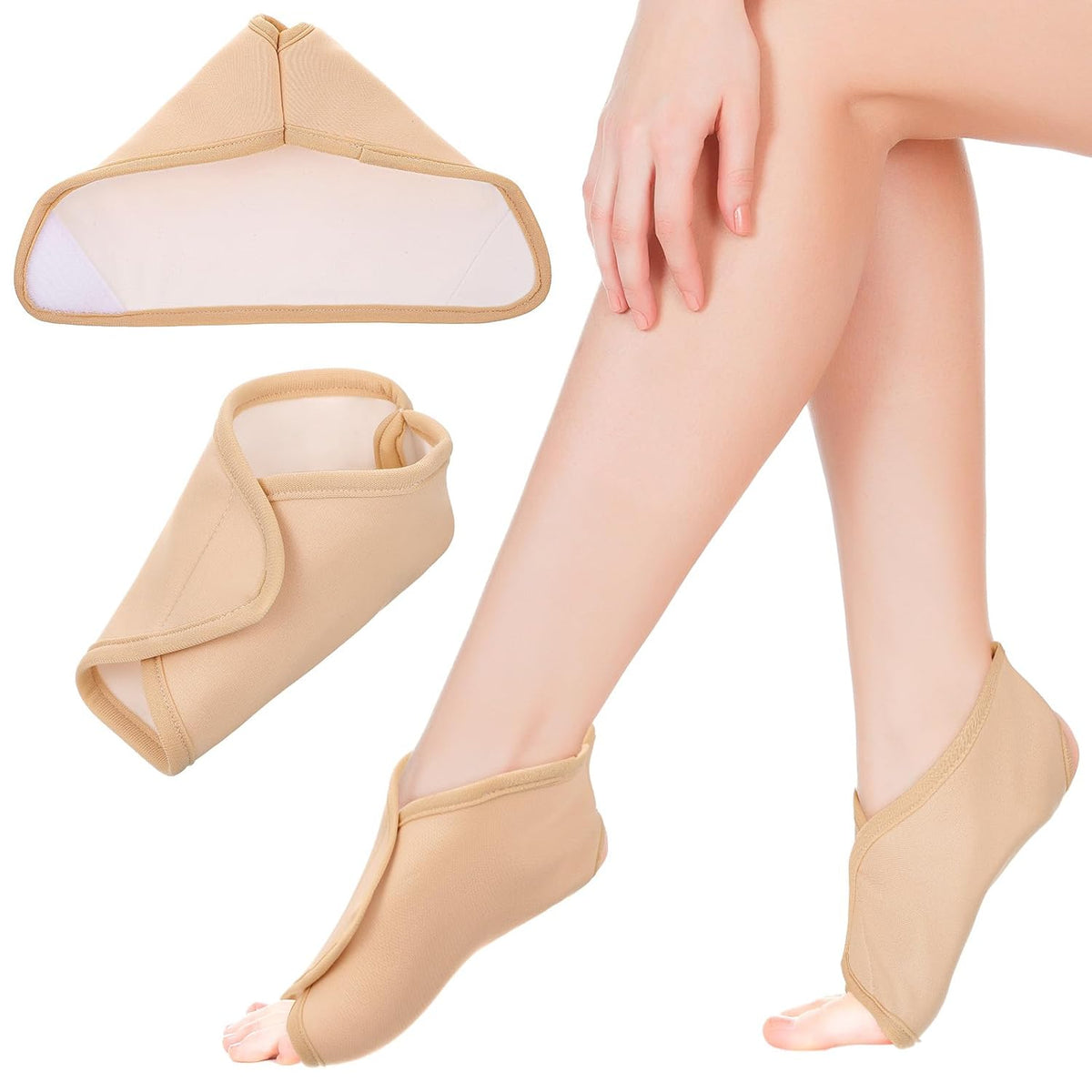 Castor Oil Pack Wrap for Ankle, Reusable Adjustable Feet Brace Reusable Castor Oil Cloth for Feet, Relief Gifts for Men Women Mom Dad Wife