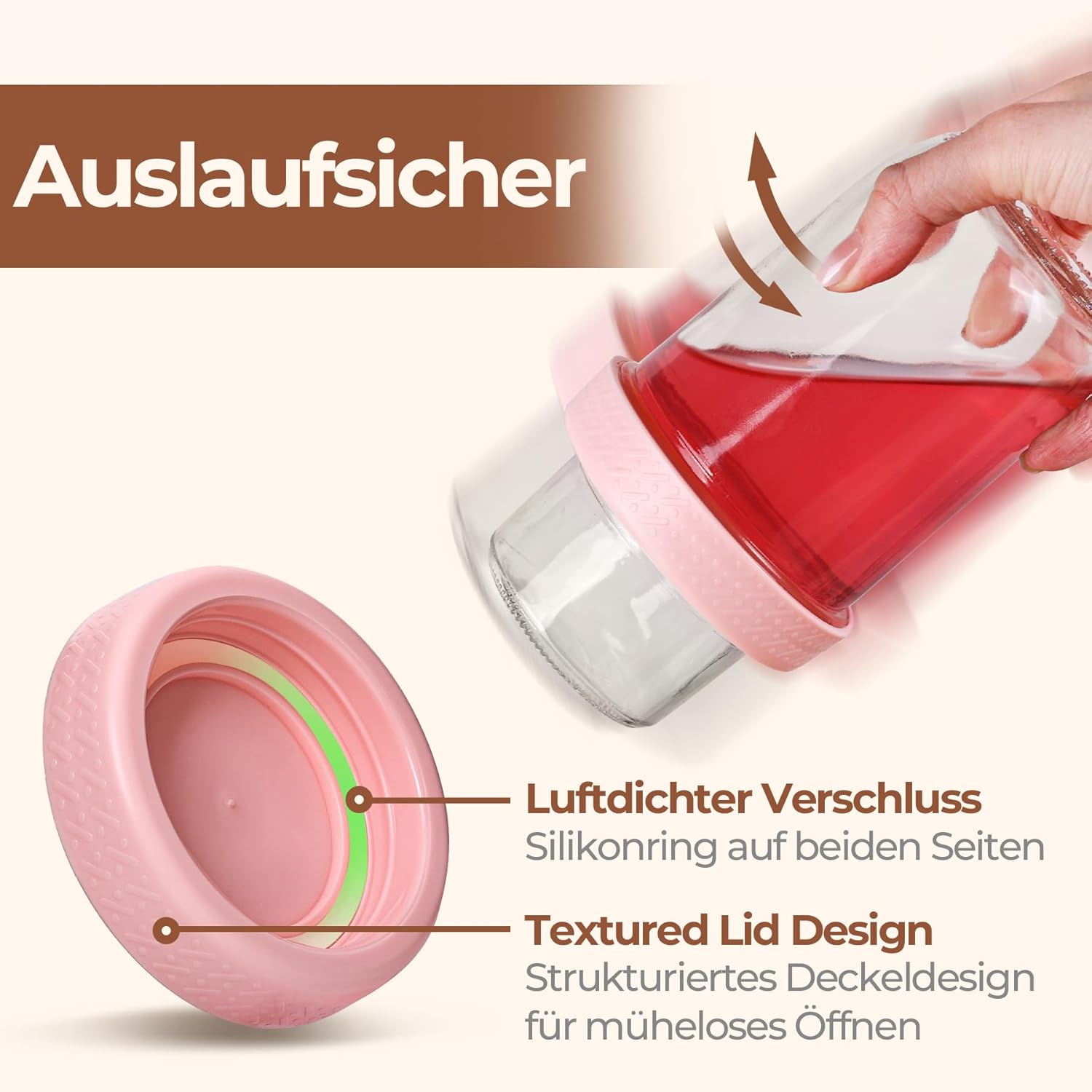 2-Pack 16 oz Overnight Oats Containers with Lids, Dual-Laryer Chia Pudding Jars with Dry and Wet Separation, Yogurt Parfait Cups for Oatmeal Cereal Nut Fruit, Meal Prep Glass Jars for Salad  Green