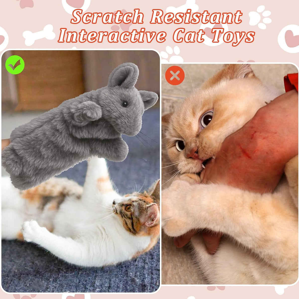 Cat Wrestling Toy Puppet, Mouse Puppets Enrichment Toys for Bored Indoor Cats, Safe Wrestling Glove Hand Interactive Cat Toys (Mouse)  Mouse    Mouse