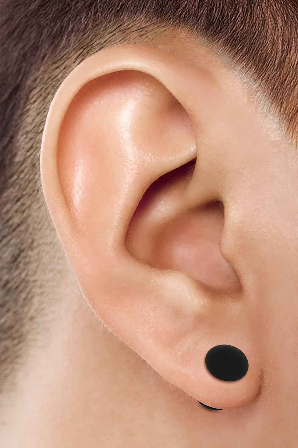 KJM FASHION 6 x Black Silicone Double Flared Ear Stretcher Expander  6pcs 12mm BL SN WT    6pcs 12mm BL SN WT