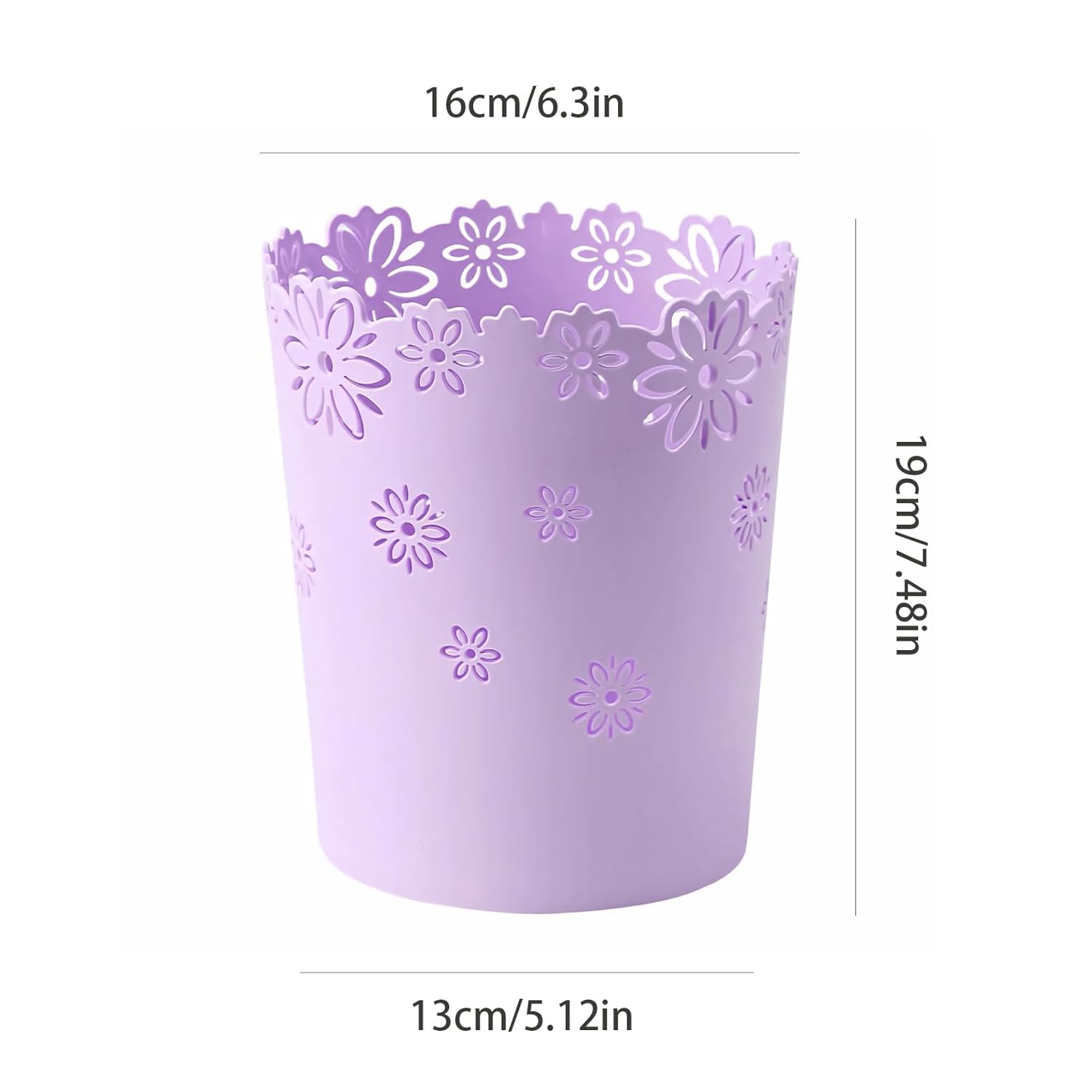 Mini Wastebasket Small Purple Trash can Office Plastic Garbage Can for Bathroom Vanity Desktop Office or Living Room (Purple, Mini)  Purple   Mini