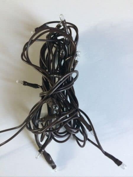 for 20ct Count Teeny Tiny Rice Light Set String Brown Wire Cord Primitive Craft Farm Seasonal Ornaments Home Décor Brown