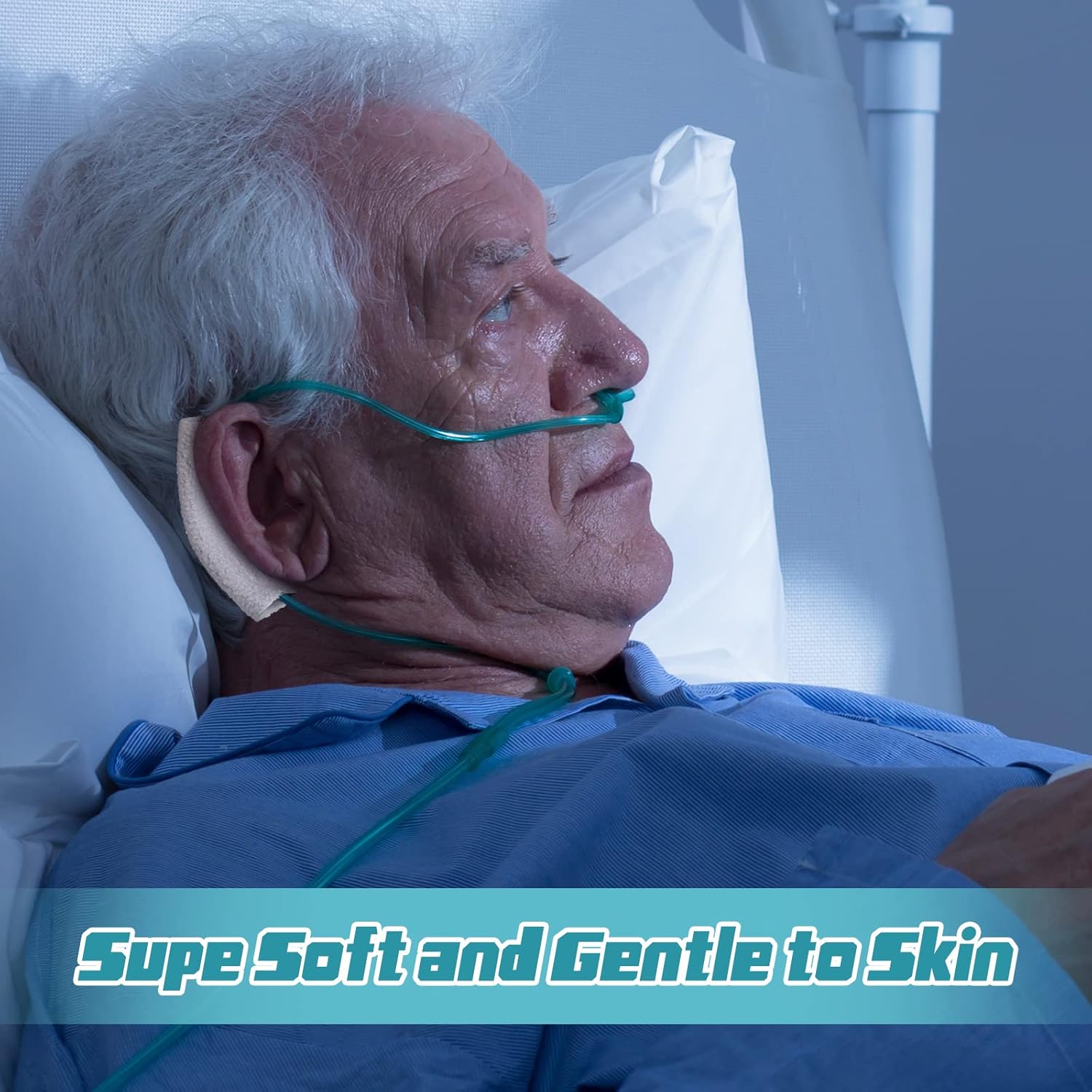 40 Pack Nasal Cannula Ear Cushions Soft Oxygen Covers Tubing Ear Pads Comfort Cannula Wrap for Oxygen Users to Prevent Cheek Indentation Discomfort