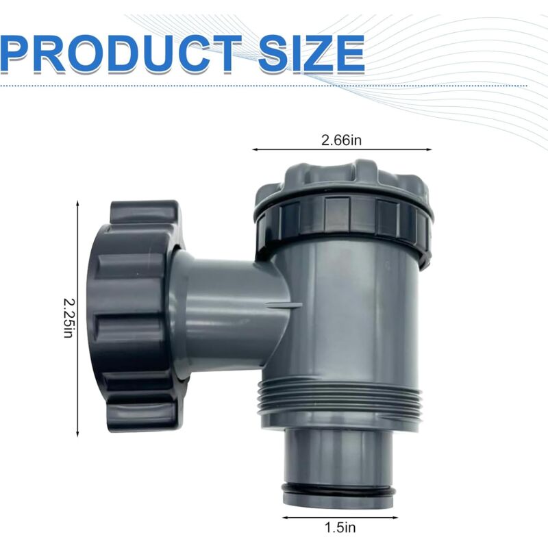 Pool Pump Replacement Parts Inlet and Outlet Valve Compatible with Coleman Intex Bestway for 1-1/2 Inch Hose 2 Set