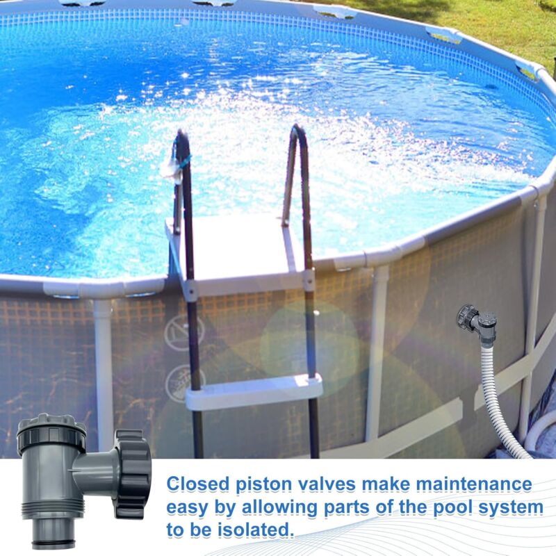 Pool Pump Replacement Parts Inlet and Outlet Valve Compatible with Coleman Intex Bestway for 1-1/2 Inch Hose 2 Set