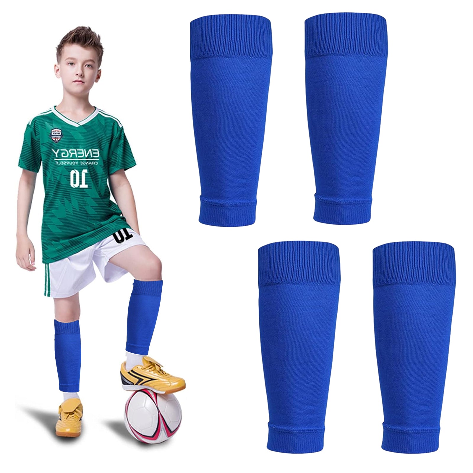 Soccer Shin Guards Sleeves Leg Socks Compatible with Football Socks for Unisex Children Youth