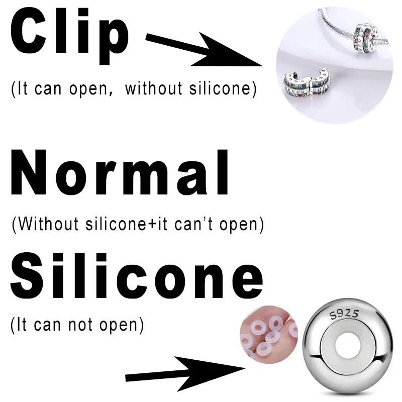 925 Sterling Silver Clip Charms Safety Chain Charm Silicone Stopper Bead Fit Jewelry Making For Bracelet T Diy PTC512
