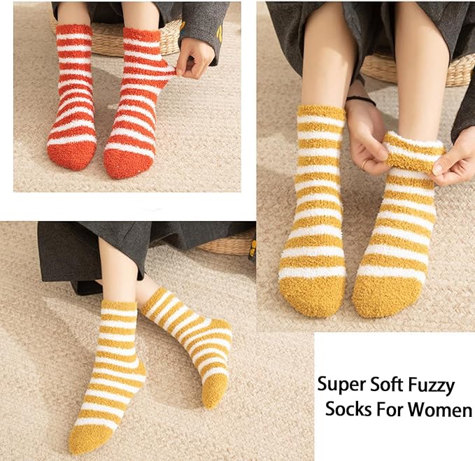 Warm Soft Socks for Women 6 Pairs Microfiber Winter Sleep Socks Size 36-40