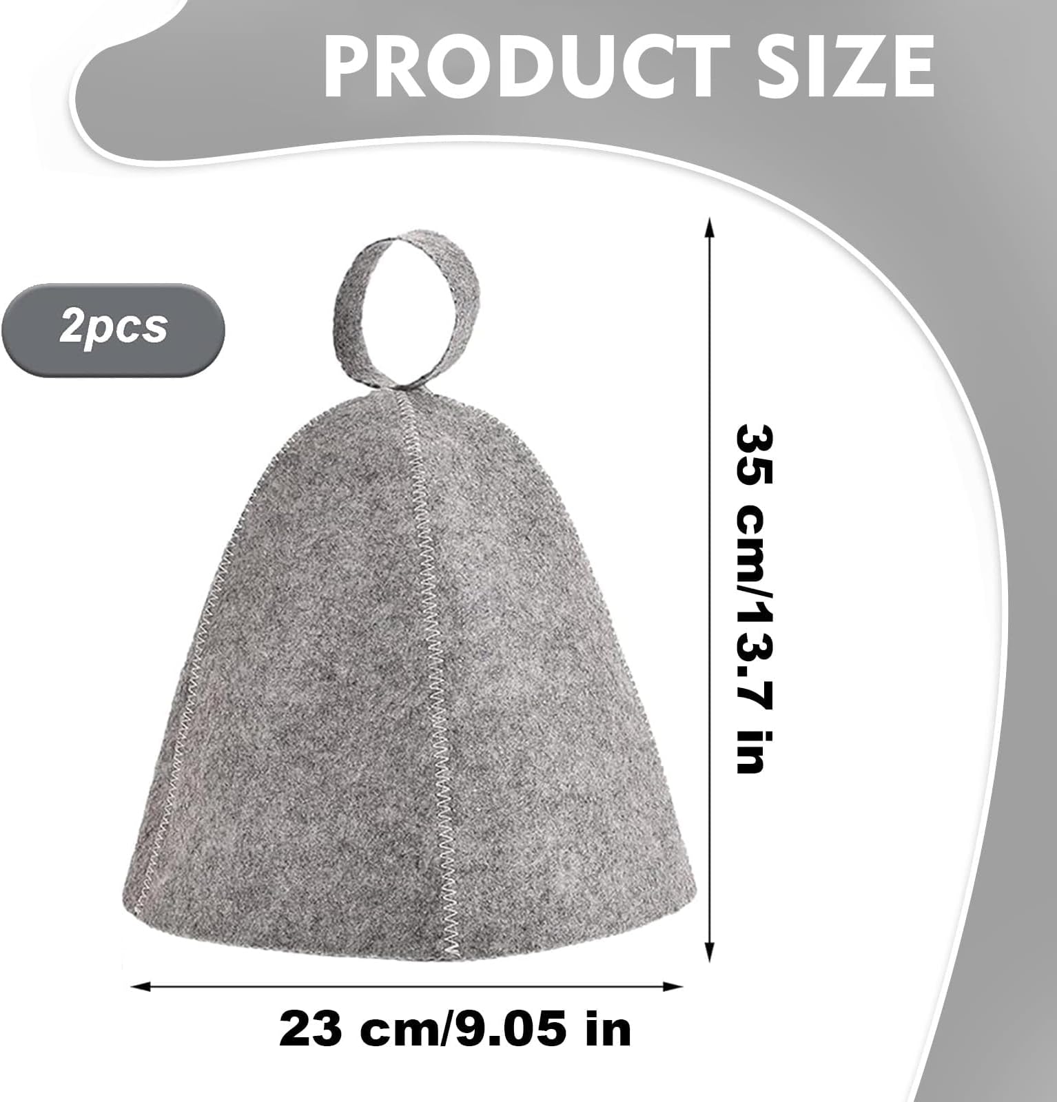 Felt Sauna Hat 2 Pack Natural Wool Comfortable Breathable Accessories Gray and White Jar