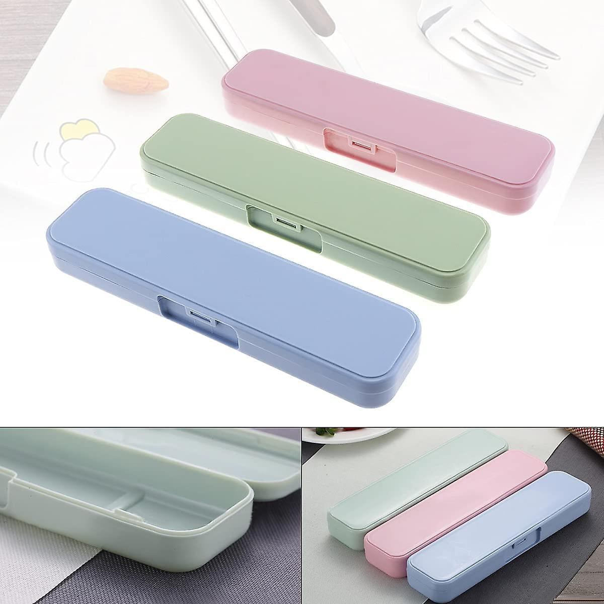 Portable Cutlery Box - Set of 3, Perfect for Camping, Traveling and More (Multicolor)
