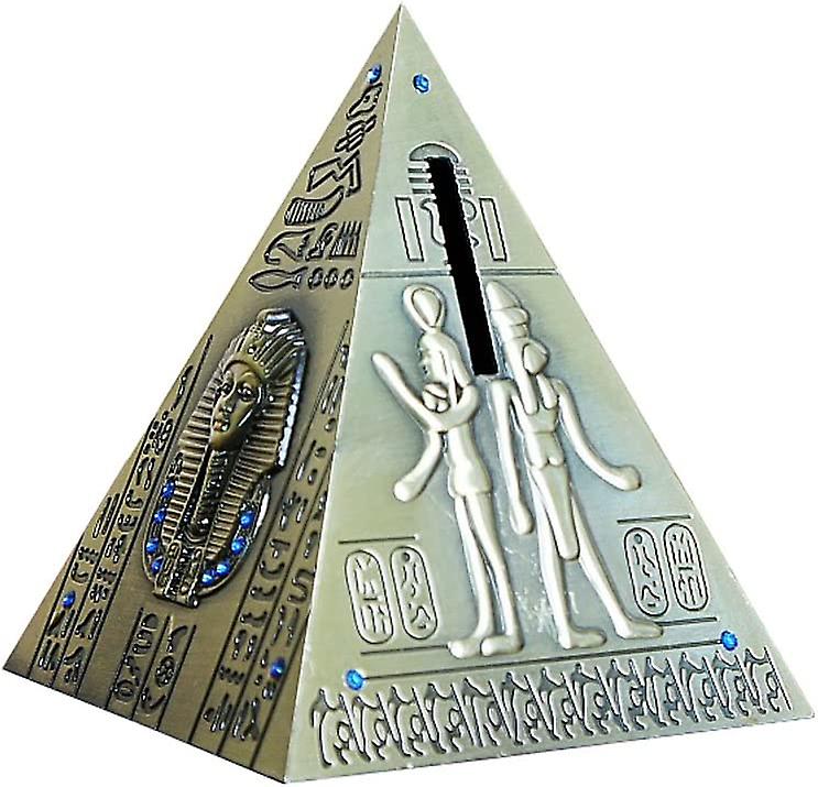 Egyptian pyramid statue model piggy bank home decor 13 cm - Antique brass (Egyptian pyramid)
