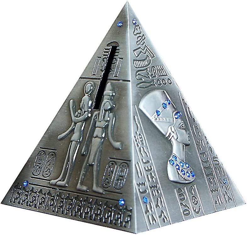 Egyptian pyramid statue model piggy bank home decor 13 cm - Antique brass (Egyptian pyramid)