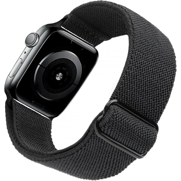 Apple Watch Band Compatible with 41mm 40mm 38mm Adjustable Stretchy Sport Strap for Men Women Black