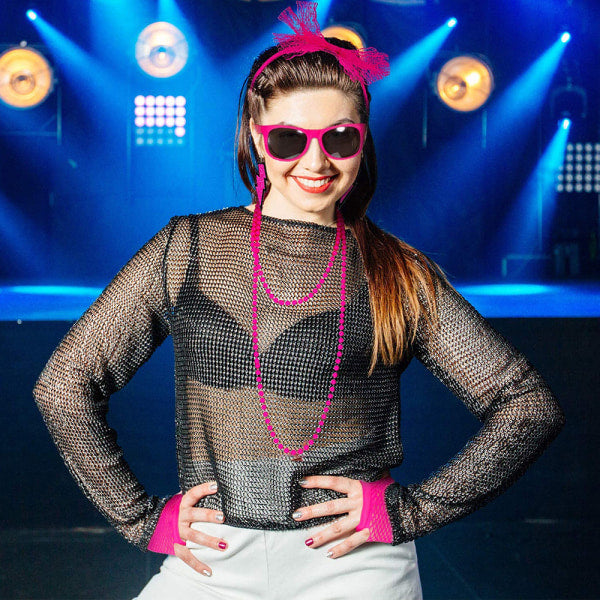 Women's 80s Neon Accessories Dance Hen Party Masquerade Retro Rose Red Rose Red