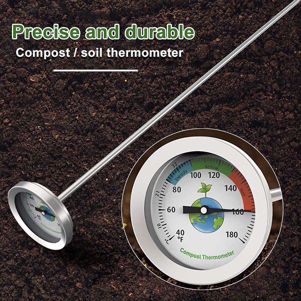 Compost Thermometer with Max Dial for Garden Soil Measurement Portable