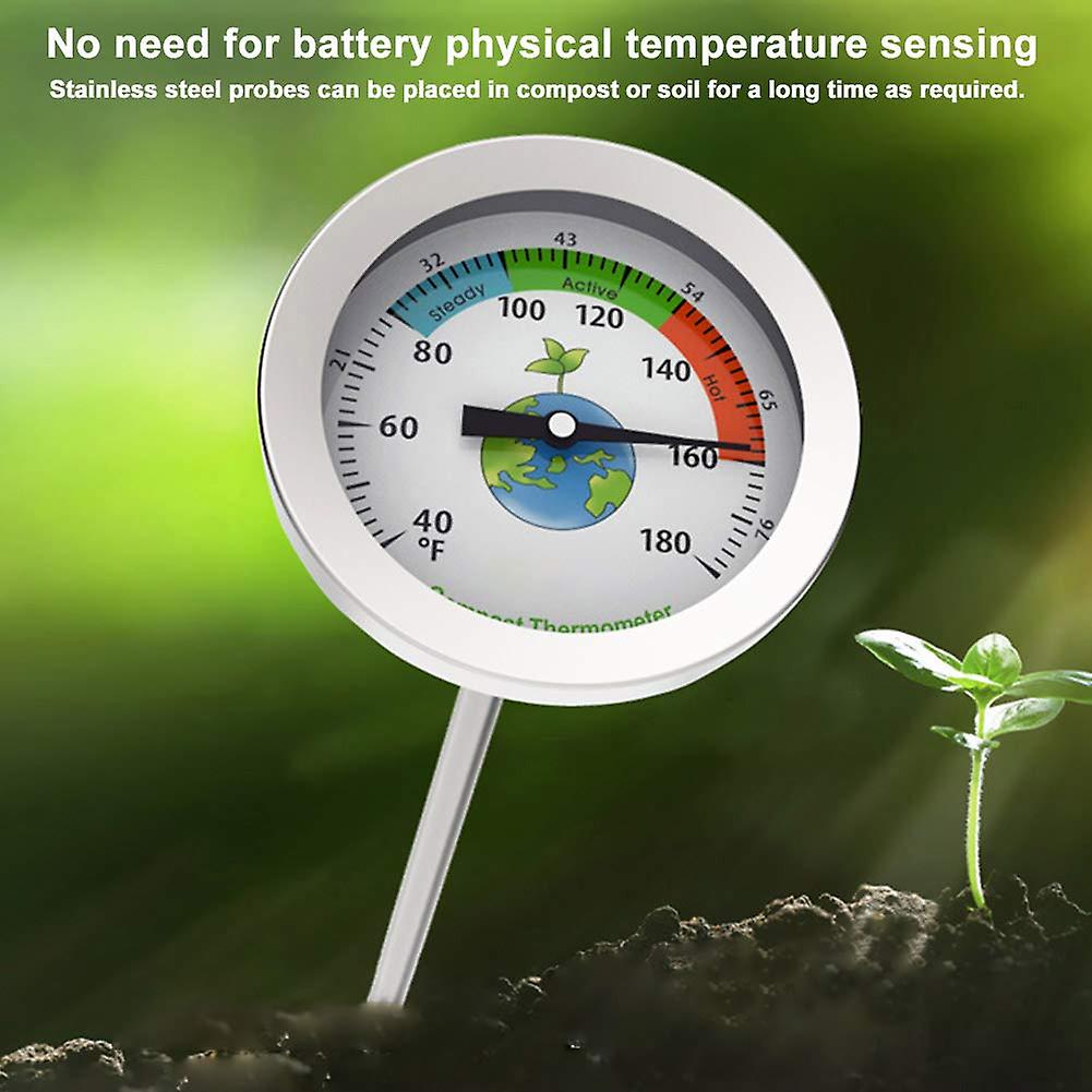 Compost Thermometer with Max Dial for Garden Soil Measurement Portable