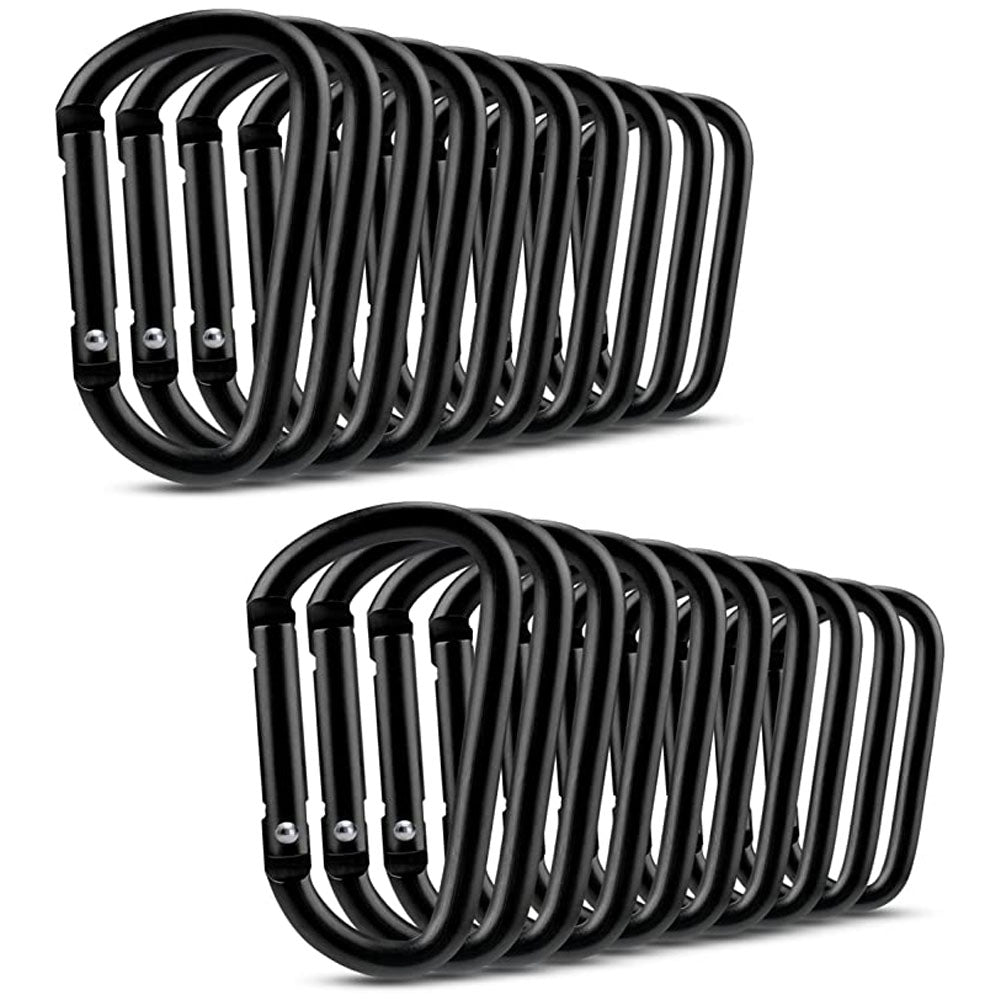 20 pcs Small Carabiners, Multifunctional Aluminum D-ring Clips_max