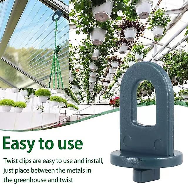 Greenhouse Clamps Set of 50 Max Grey XXL with Extra Strong Grip Eyelets Trellis Plant Holder Compatible with Garden Accessories