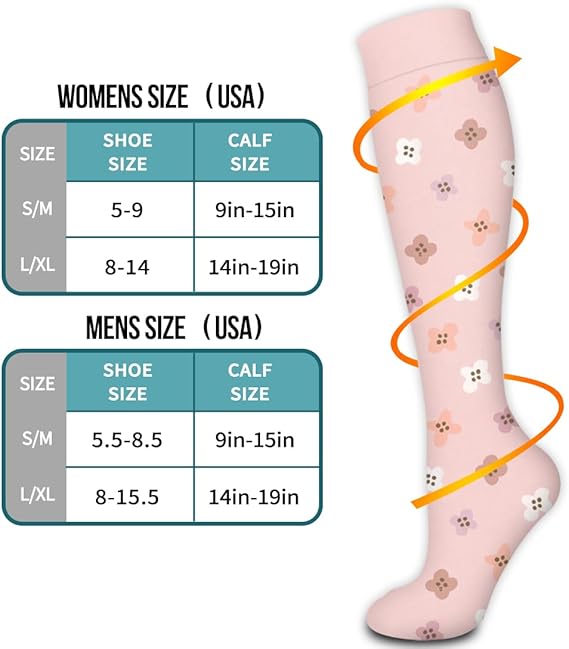 Compression Socks for Women & Men Circulation (6 Pairs) - Graduated Support Socks for Running, Athletic Sports, S/M—max S\/M