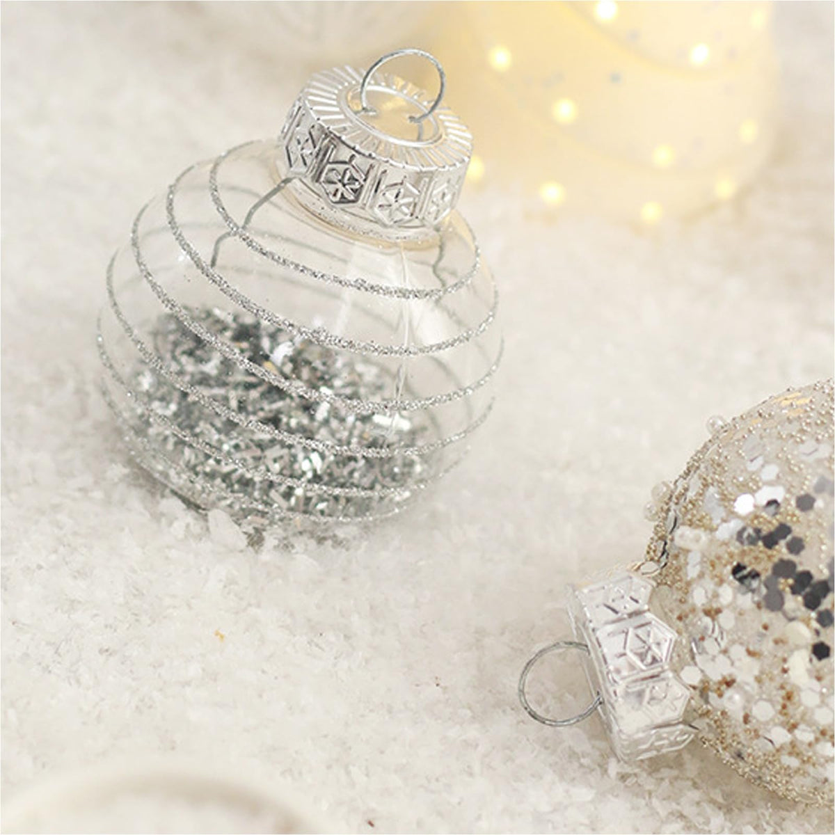 Set of 25 White Christmas Tree Ornaments Balls - Compatible with Max Brand
