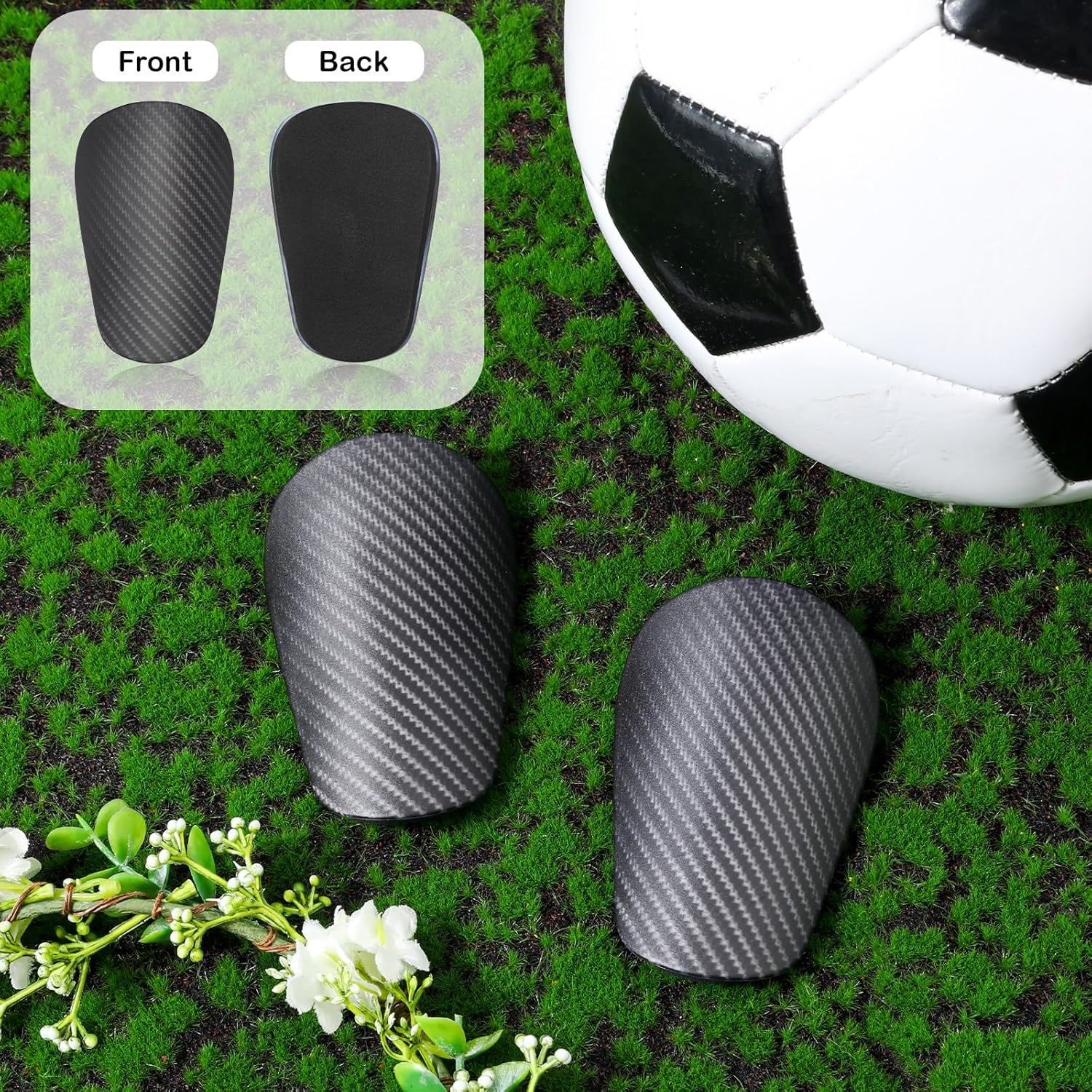 Football Shin Guards Dark Grey 9.5x4cm Youth Adult Shin Guards