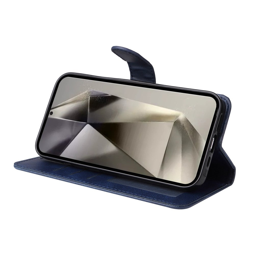 Samsung S25 Ultra PU Leather Wallet Case Blue Compatible with Samsung Multiple Colors