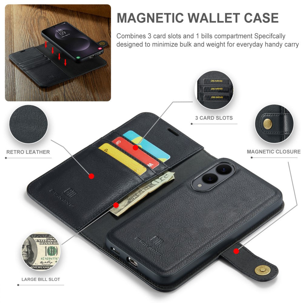 DG.MING 2-in-1 Magnetic Wallet Samsung Galaxy S25 Edge Black_max