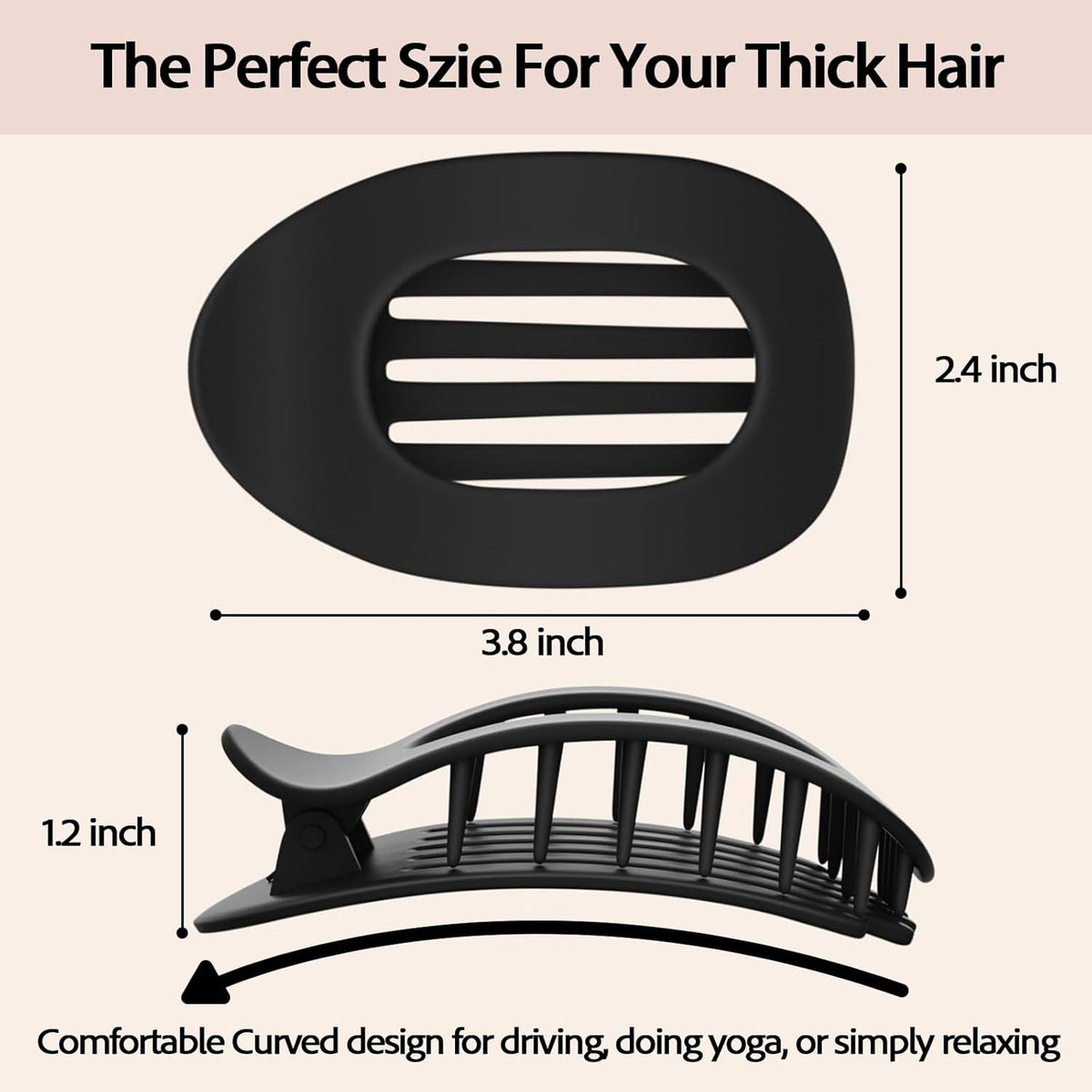 Hair Clips for Women 4 Pcs Matte Strong Hair Clips for Thin and Thick Hair Curved Design Hair Accessories