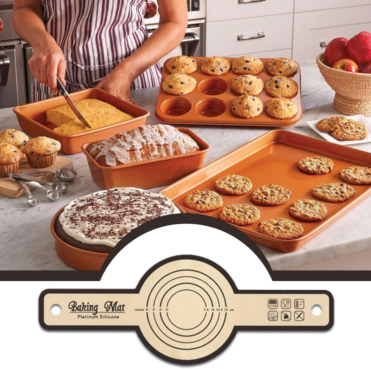 Silicone Dough Mat with Precise Scale Foldable Bread Rolling Kneading Baking Mat