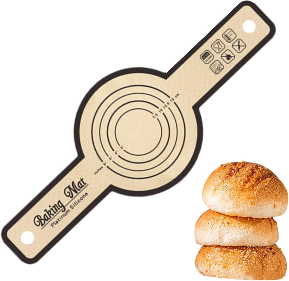 Silicone Dough Mat with Precise Scale Foldable Bread Rolling Kneading Baking Mat