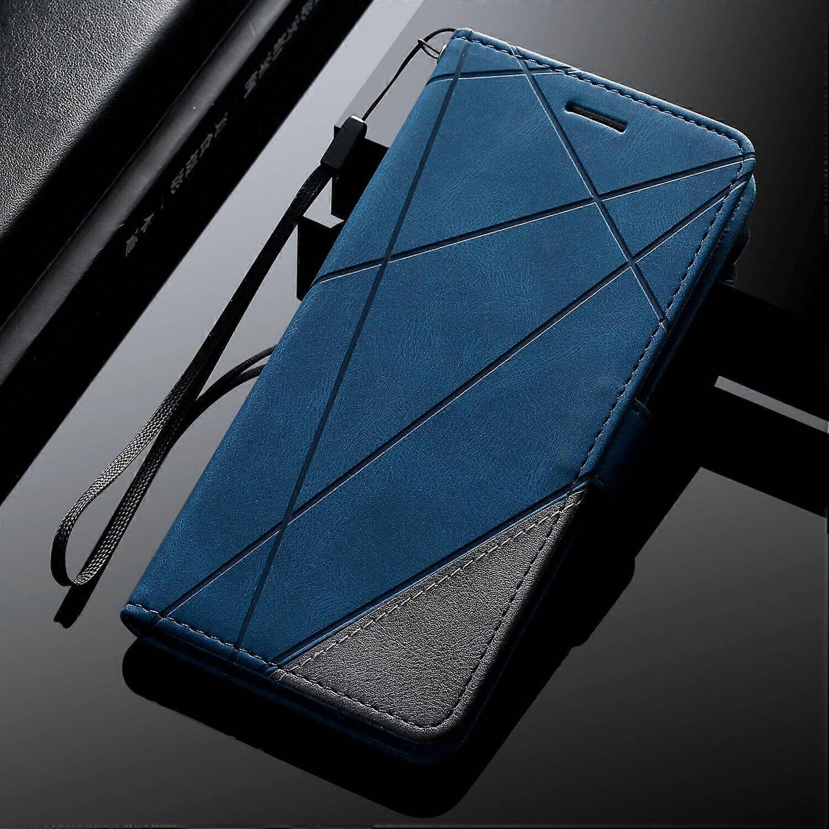 Case Compatible with iPhone 11 Leather Magnetic Folio Case with Card Holder Compatible with iPhone 11- Perfect Blue-max Blue