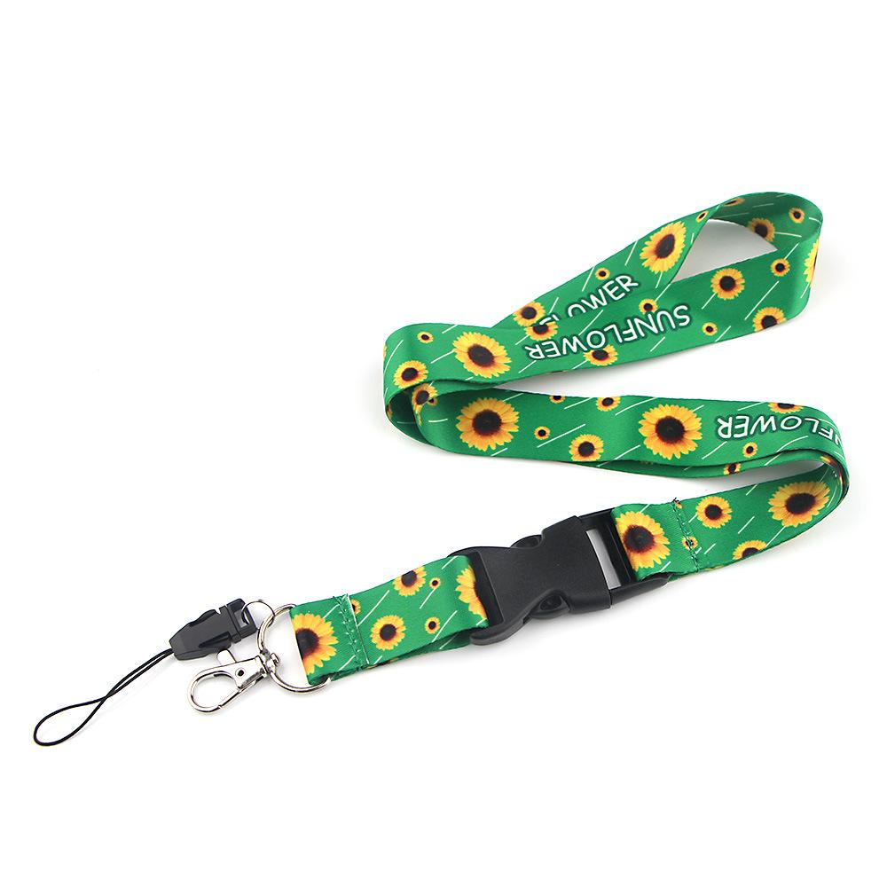 Smooth Sunflower, Stars Lanyard Black