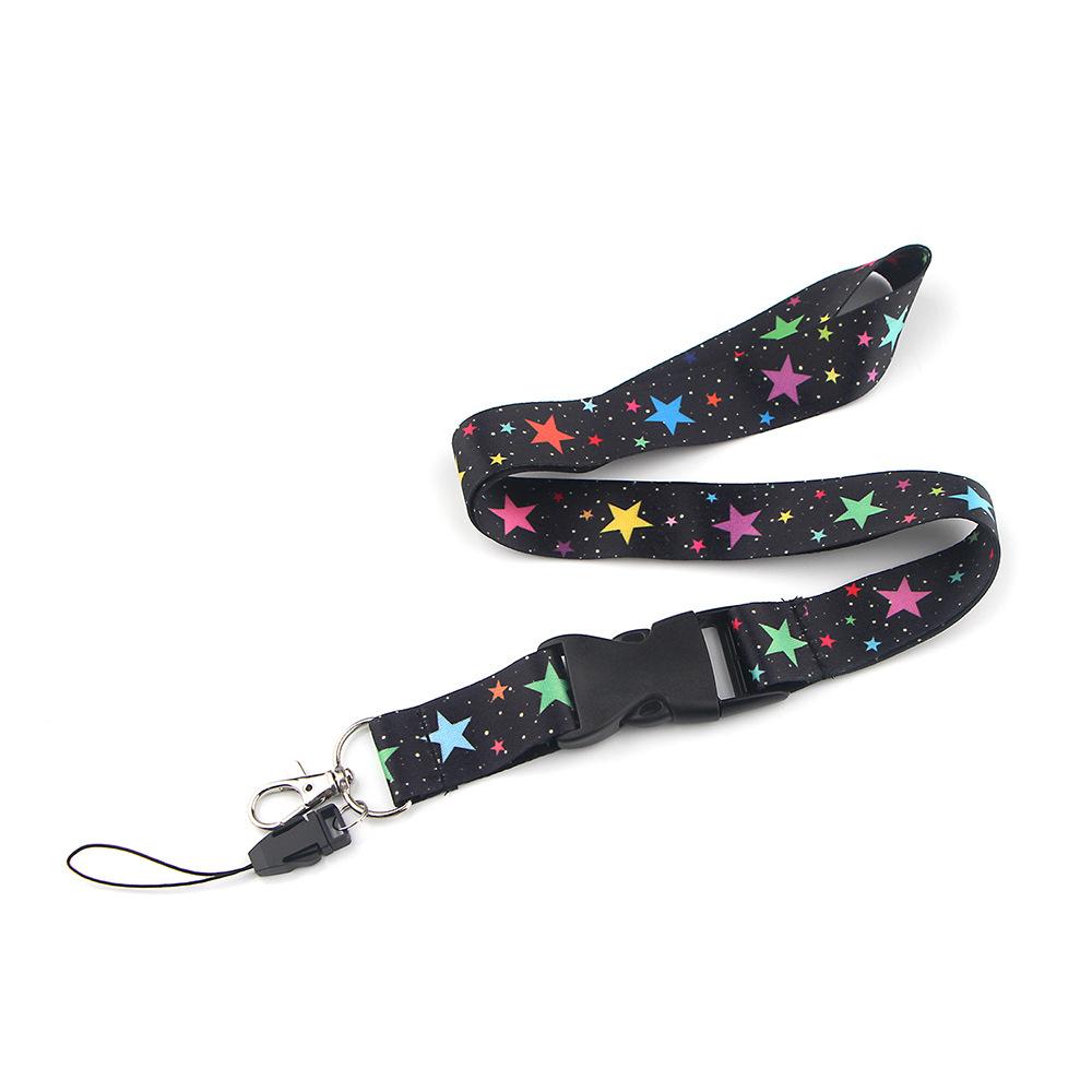 Smooth Sunflower, Stars Lanyard Black