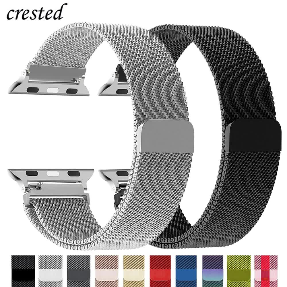 Compatible with Apple Watch Band Milanese Loop Series 9 8 7 6 SE 5 3 Ultra 2 Sizes 38mm 40mm 41mm 42mm 44mm 45mm 49mm Black