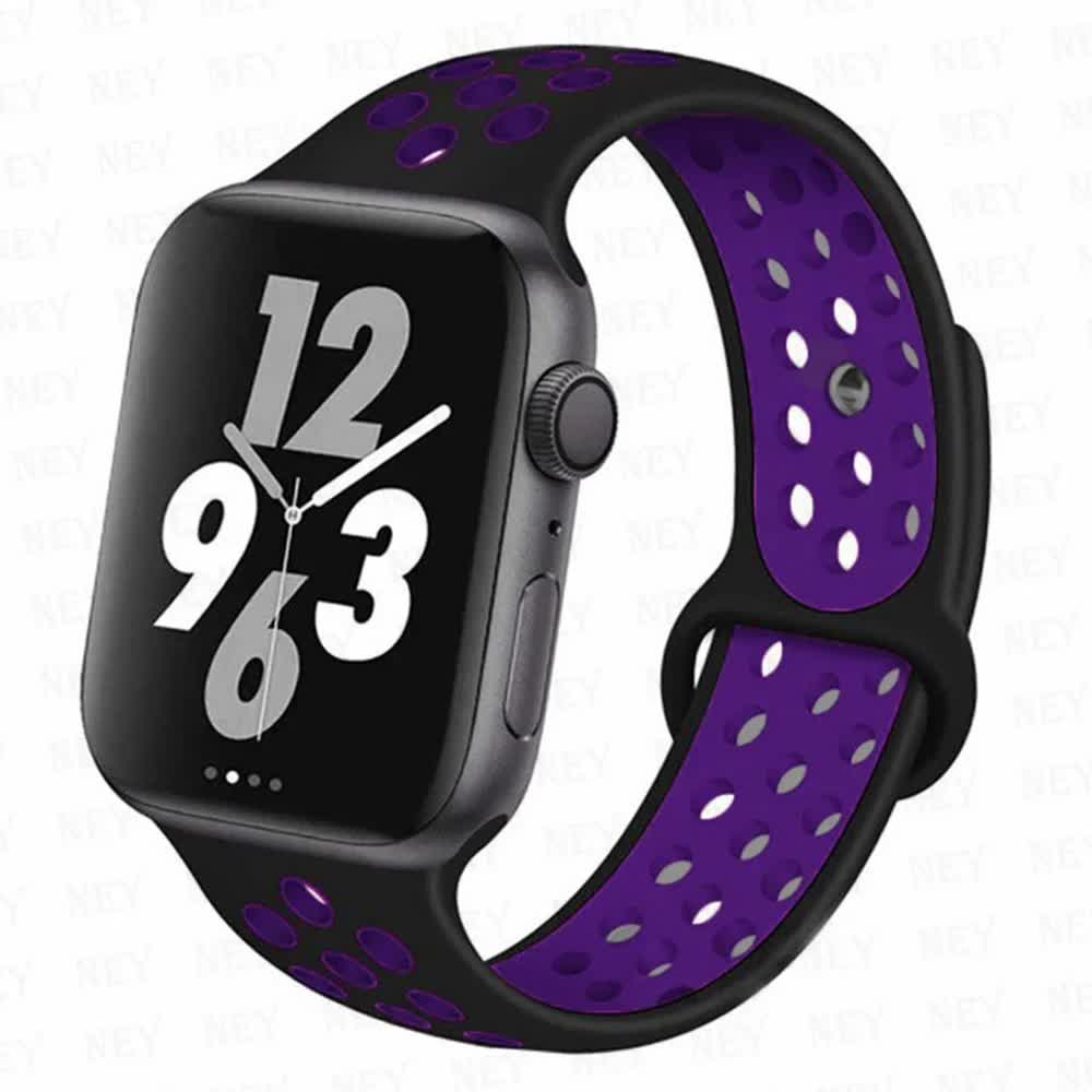 Compatible with Apple Watch Wristband Apple Watch Ultra 2 Series 9 8 SE 7 6 5 4 3 45mm 49mm 44mm 40mm 41mm 42mm Black Purple 11 SM