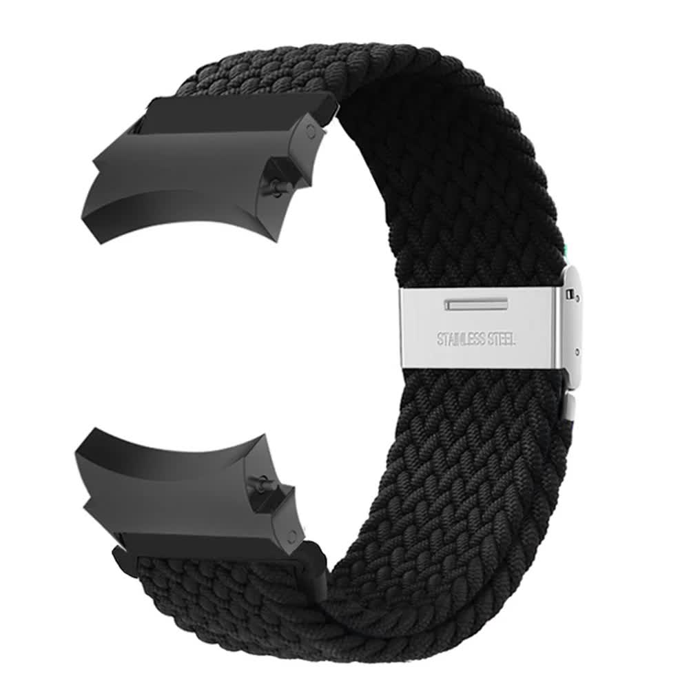 Compatible withSamsung Galaxy Watch 4 5 6 Pro Classic 20mm Strap Black Nylon Band 40mm 43mm 44mm 45mm 47mm