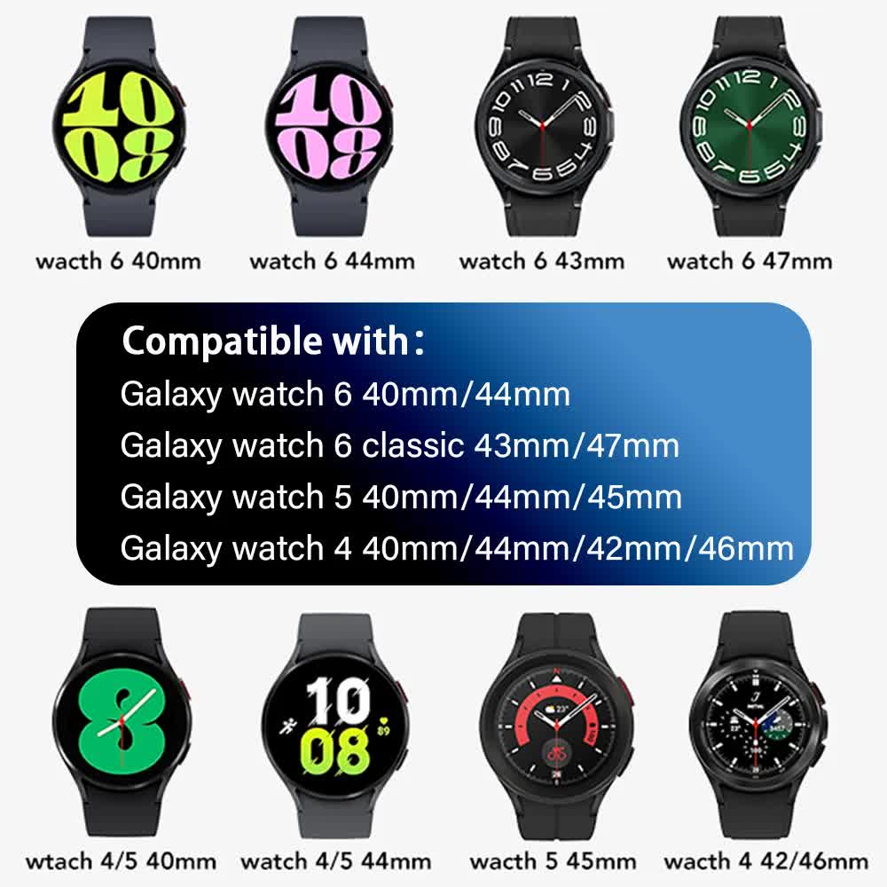 Compatible withSamsung Galaxy Watch 4 5 6 Pro Classic 20mm Strap Black Nylon Band 40mm 43mm 44mm 45mm 47mm