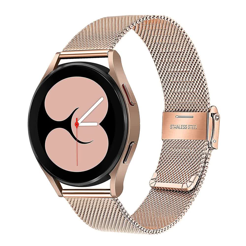 Mesh Loop Stainless Steel Strap Bling Case Gold Set Compatible with Samsung Galaxy Watch 4 5 6 40mm 44mm