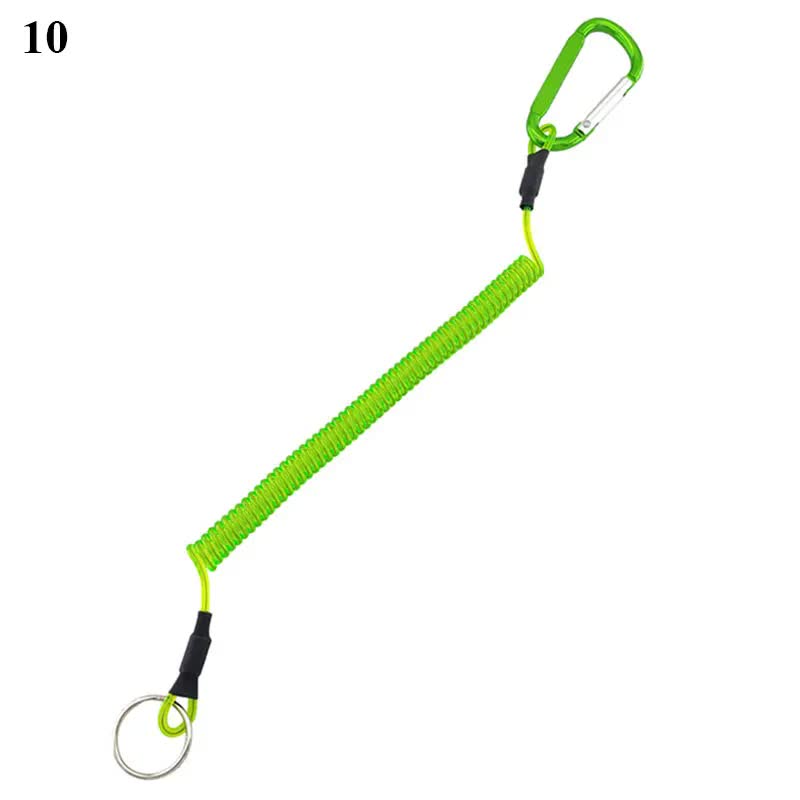 Anti-Lost Phone Spring Key Cord Compatible with Outdoor Spiral Stretch Keychain Elastic Spring Rope Metal Carabiner Lock Hook 5 1.2m