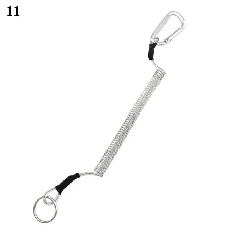 Anti-Lost Phone Spring Key Cord Compatible with Outdoor Spiral Stretch Keychain Elastic Spring Rope Metal Carabiner Lock Hook 5 1.2m