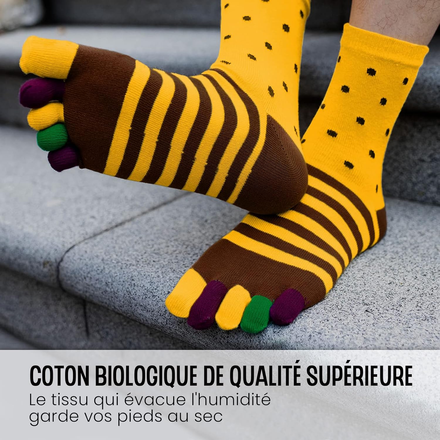 Men's 5 Finger Socks with Split Toe Socks, Sports Five Finger Socks for Men