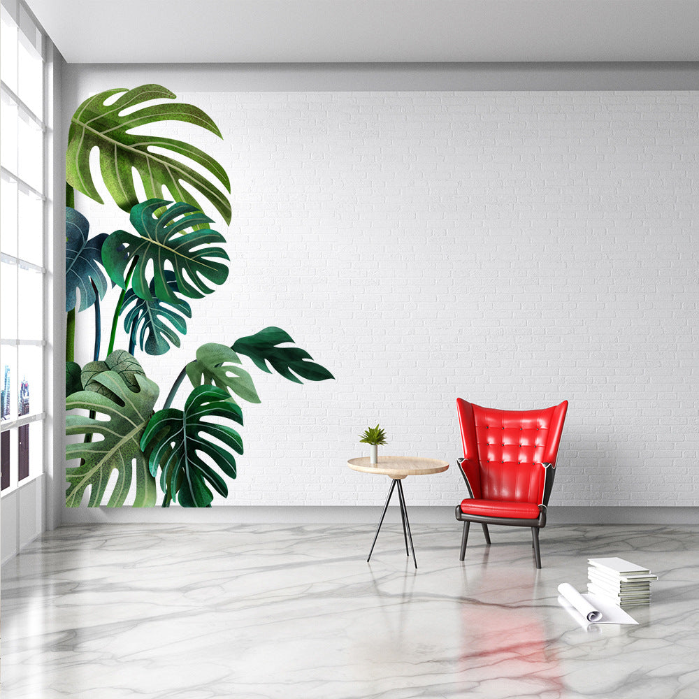 Tropical Green Plant Wall Sticker DIY Decorative Sticker for Home