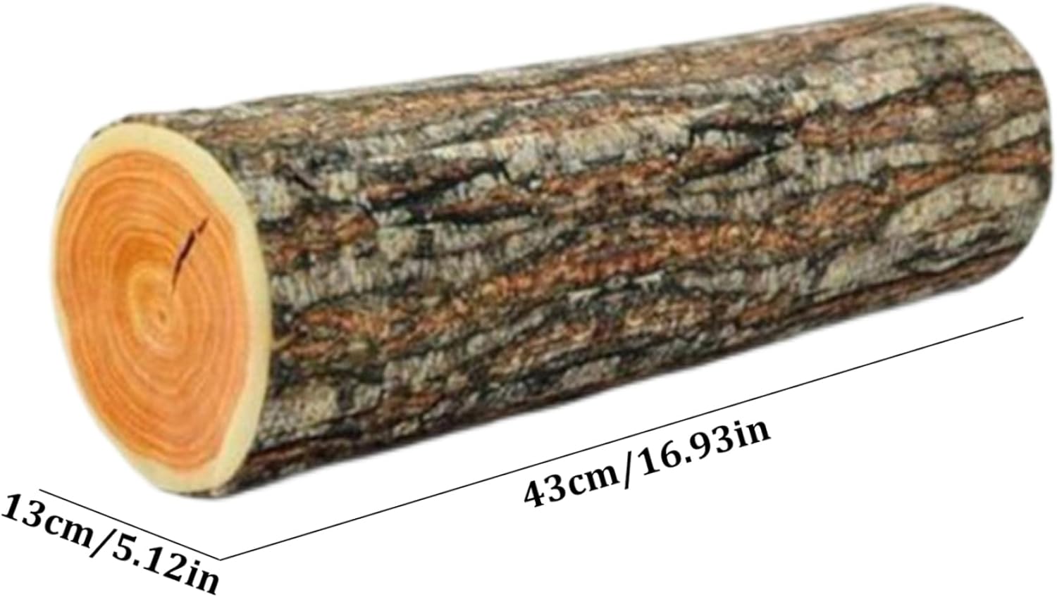 Log Cushion Round Stump Shaped Wood Grain Design Decorative Pillow Cover for Home Decor