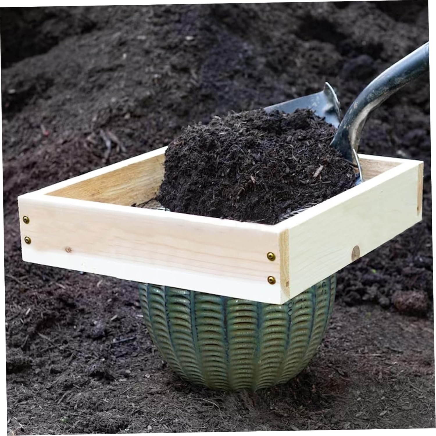 Garden sieve, soil sieve, mesh, ground stone, sand sieve, garden tool for sifting compost, dirt, soil, leaves, live